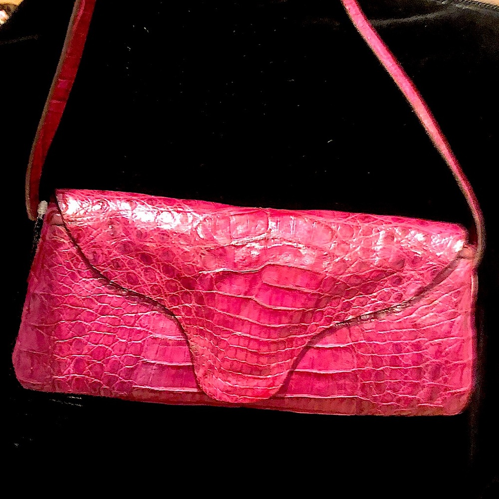 GENUINE CROC LEATHER VINTAGE MINI SHOULDER BAG 🌷